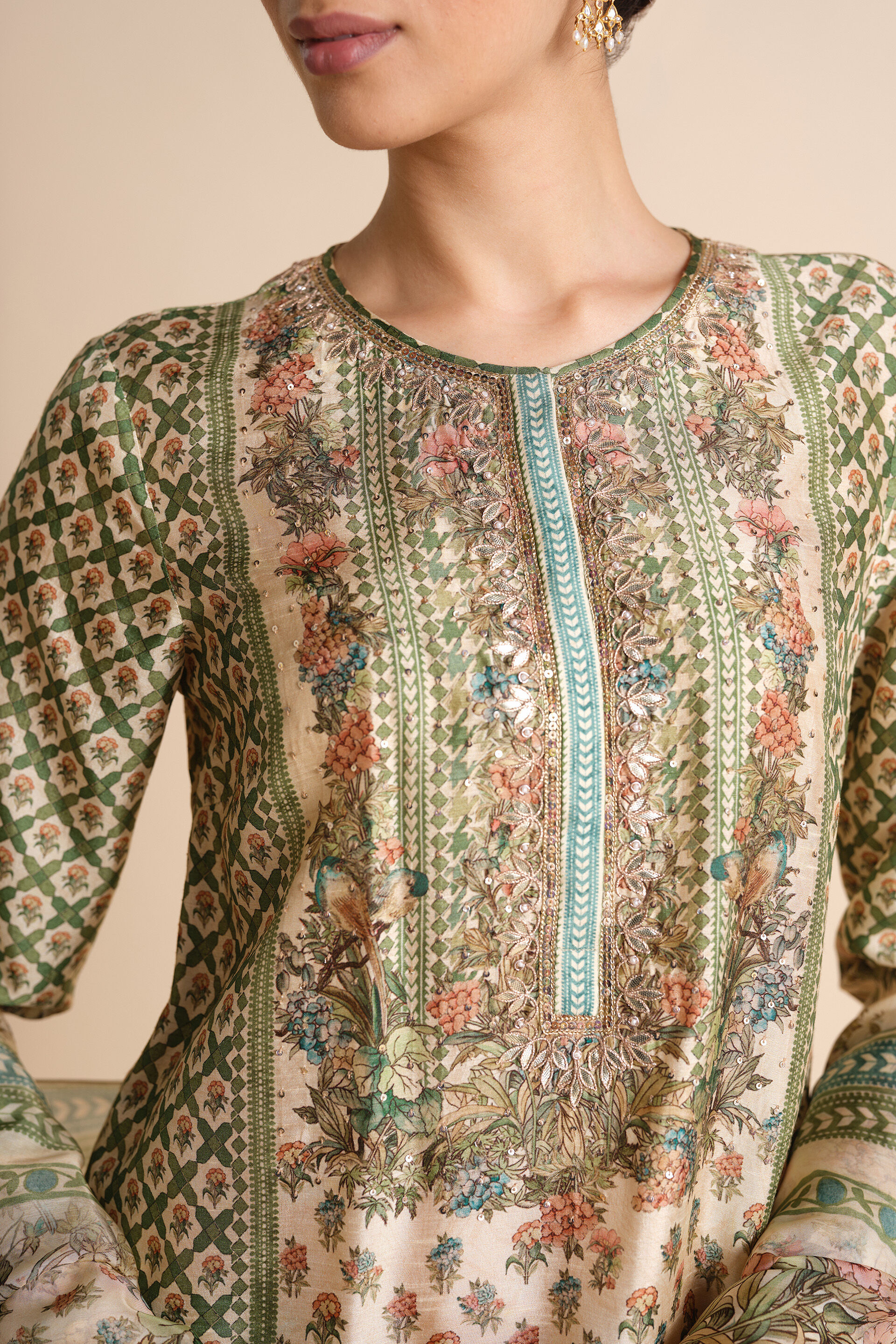 Moira Silk Suit Set - Ivory, Ivory, image 5